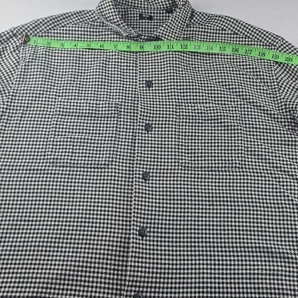 UNIQLO Men's Oversized Houndstooth Open Collar Flannel‎ Shirt Size Medium - Picture 9 of 10